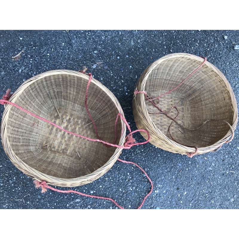 2個/組竹編製品 竹編 手工籮筐 籮筐 竹籮筐 竹筐子 大籮筐 編織籃 竹製品籃子 直徑54公分（麗莎愛瘋購） | 蝦皮購物