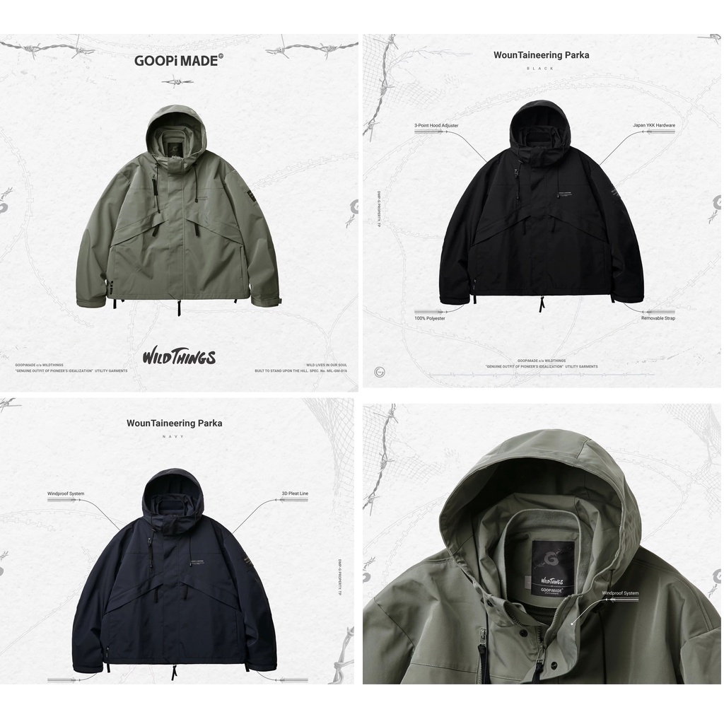 Goopi x WildThings WounTaineering Parka 灰黑藍六周年外套| 蝦皮購物