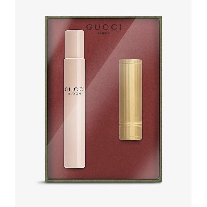 新品預購♫ GUCCI 香水口紅套裝組(花悅女性淡香精7.4ml滾珠瓶+#505絲緞