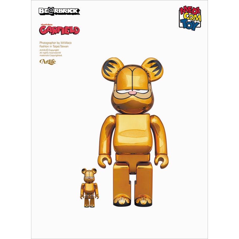 Artlife @ MEDICOM 2022 BE@RBRICK GARFIELD GOLD 500% 電鍍加菲貓