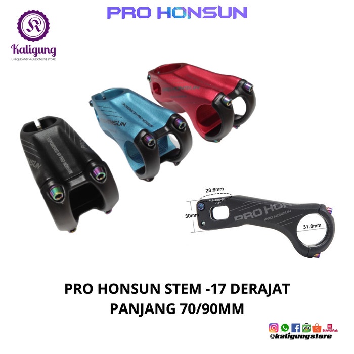 Pro HONSUN 把立超大減 17 度 MTB Bike RB 把立車把山地自行車 XC AM | 蝦皮購物