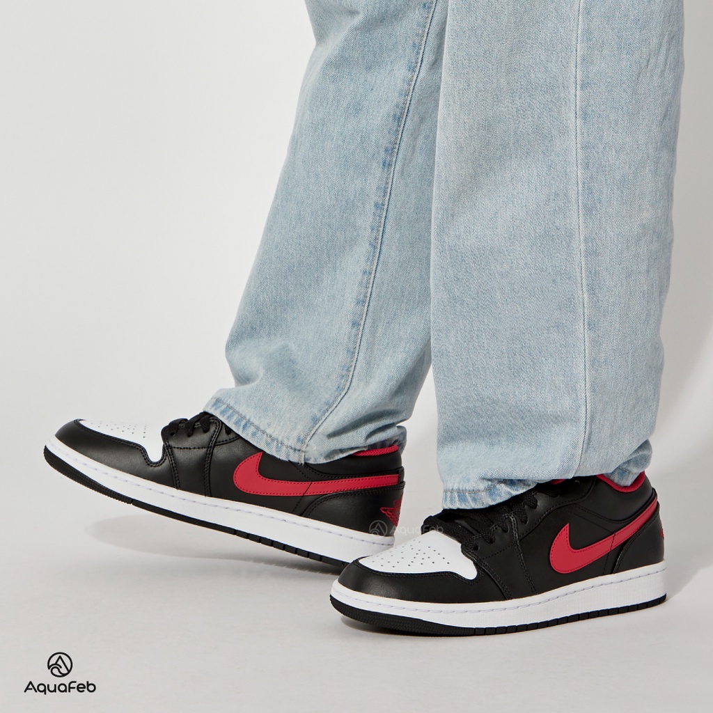 Nike Air Jordan 1 Low 男黑紅AJ1 運動休閒鞋553558-063 | 蝦皮購物