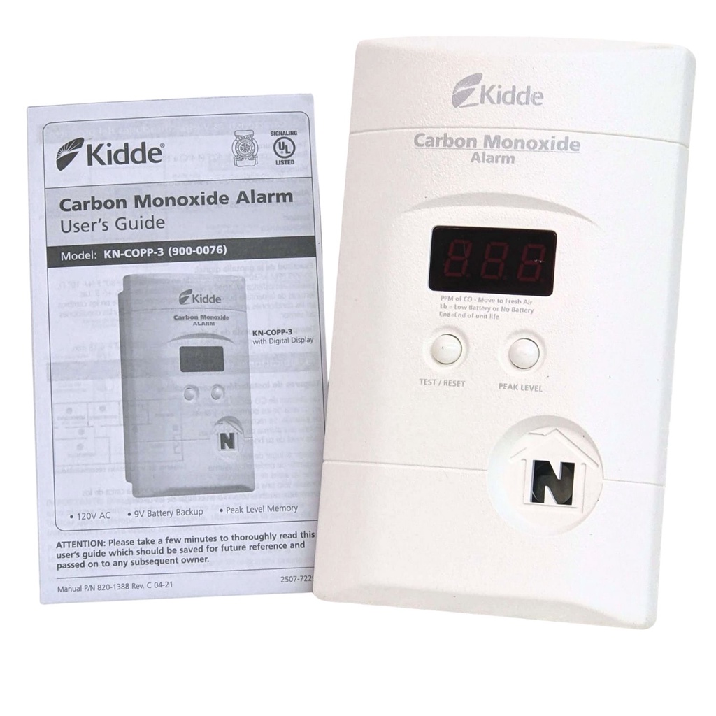 Kidde KNCOPP3 一氧化碳 偵測器 (全新盒損) 警報器 110V 電源 家用 9V電池備用電源 2年保固 蝦皮購物