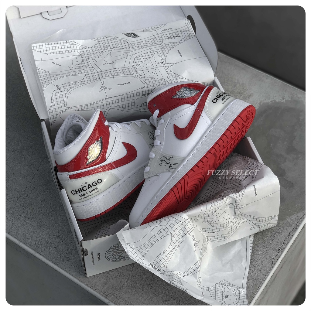 Air Jordan 1 Mid GS Rookie Season White University Red DR6496-116