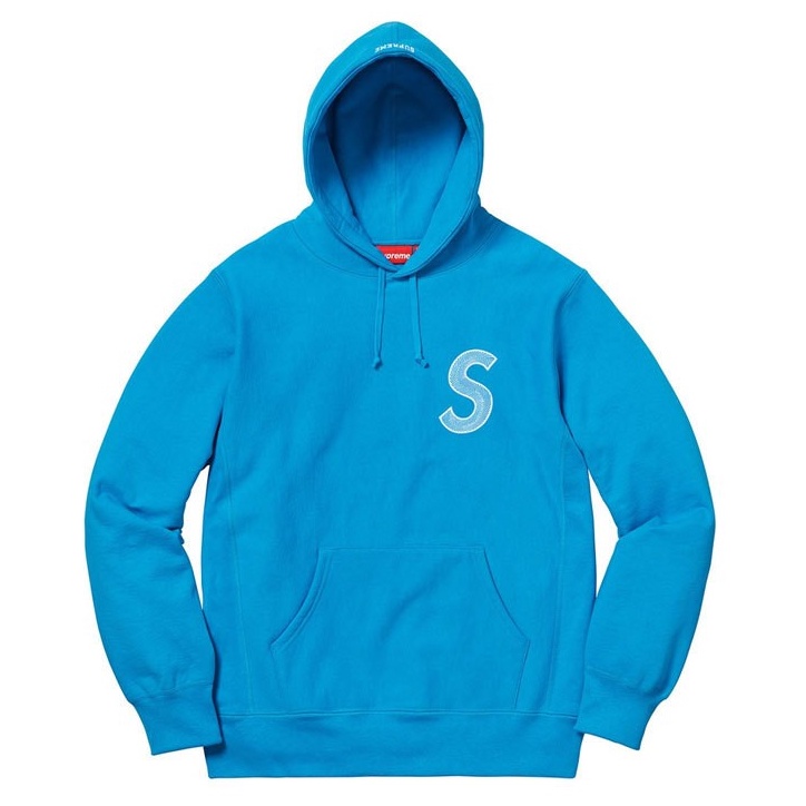 UNIQUE | 全新現貨SUPREME 18FW S LOGO HOODED SWEATSHIRT 水藍色(售出