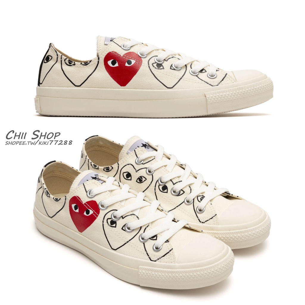 CHII】日本限定Converse × PLAY Comme des Garçons 川久保玲滿版愛心低