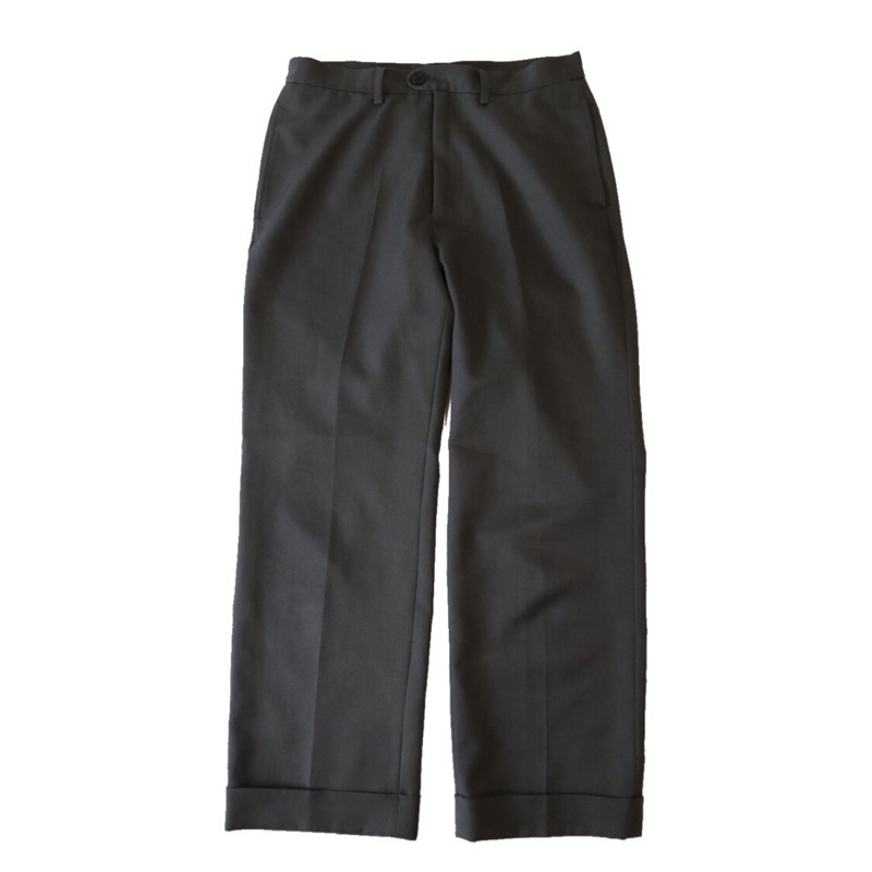 KAIKO WIDE SLACKS (GRAY) 褲管反摺休閒直筒寬褲