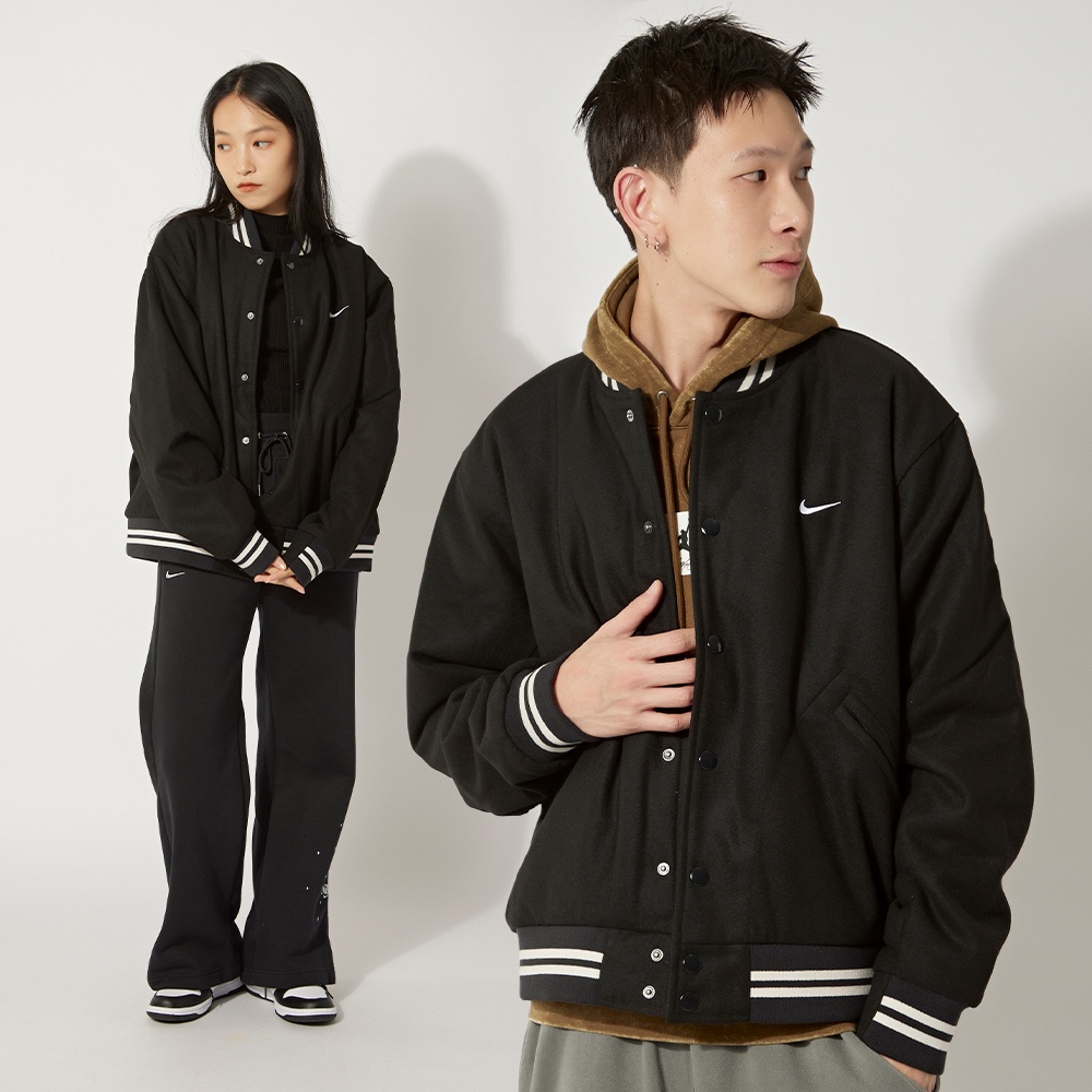 Nike As M Nk Au Varsity Jkt 男 黑 運動 立領 質感 外套 DQ5011-010