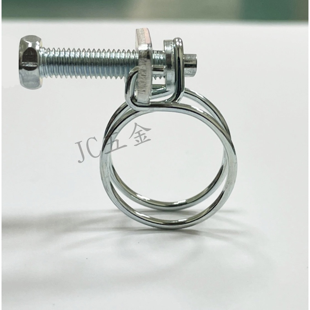 【JC五金】[台灣製造] 鋼絲管束 管夾 鐵絲圈 電鍍管束 鐵絲管束 水管束 彈力管束 束環 雙鋼絲箍卡箍 | 蝦皮購物