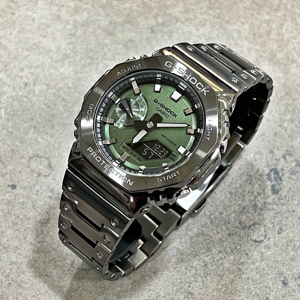 G-SHOCK】GM-2100B-3A CASIO 農家橡樹改GM-B2100金屬款/45mm【第一鐘錶