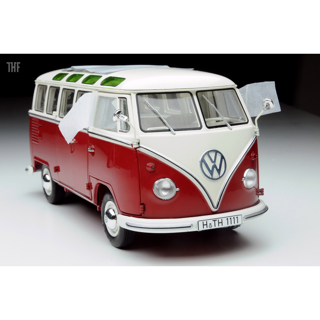 SCHUCO, VOLKSWAGEN T1B Lowrider rouge et gris, échelle 1/18, SCH00456
