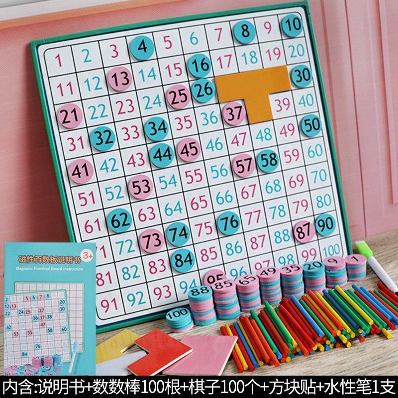 【聚鑫】蒙氏百數板磁力1到100數字小學一年級數學思維兒童教具加減法磁性 | 蝦皮購物