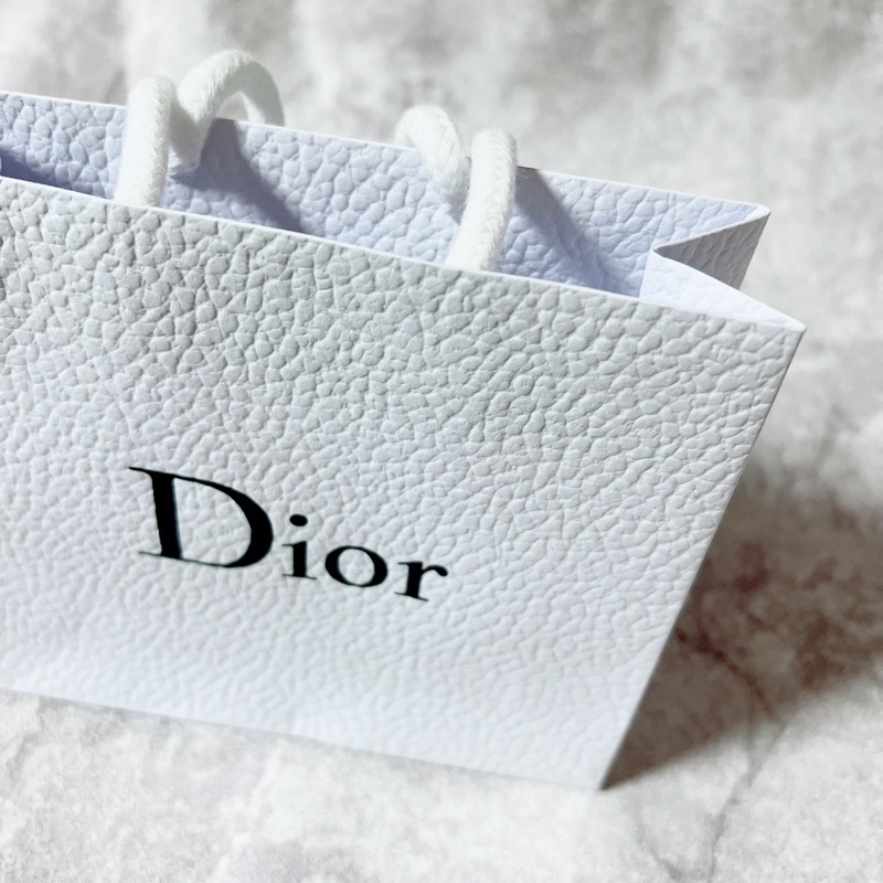 Dior迪奧白色壓紋燙金logo/雅緻灰字logo小紙袋/提袋/禮品袋/迪奧紙袋