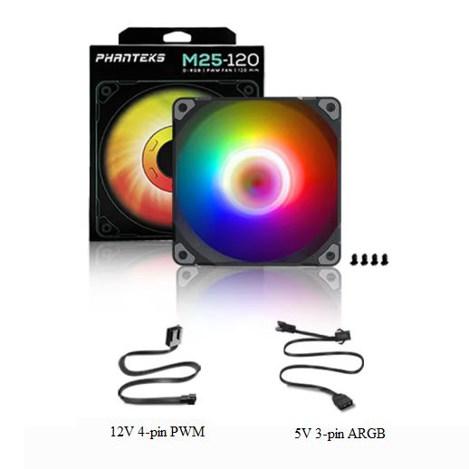 Phanteks M25-120 M25-140 120mm/140mm 風扇 PWM D-RGB ARGB 風扇單風扇 | 蝦皮購物