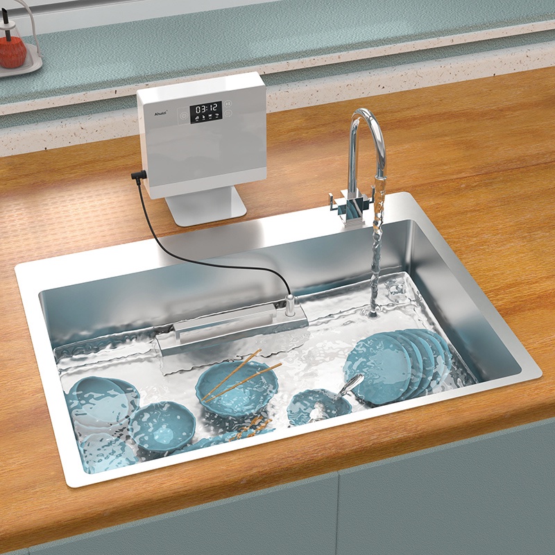 AHUIZI超音波洗碗機110V電壓臺灣可用阿惠子水槽超聲波洗碗機洗菜器家用 