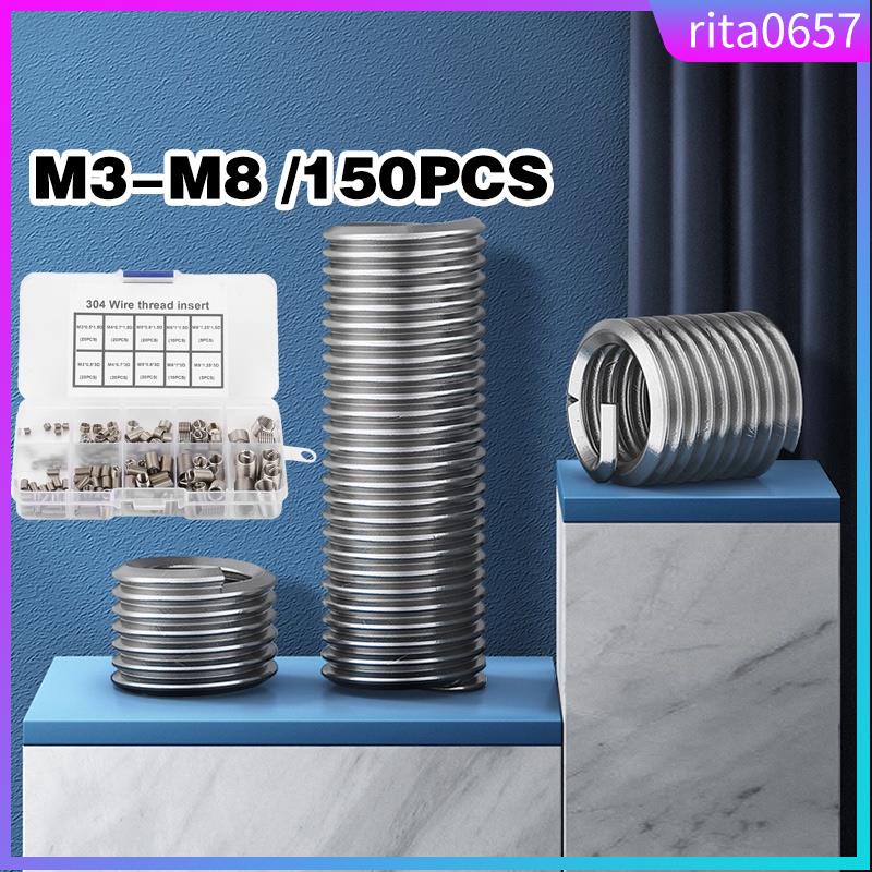 150pcs Stainless Steel Wire Thread Insert Repair Kit M3-8 Th | 蝦皮購物