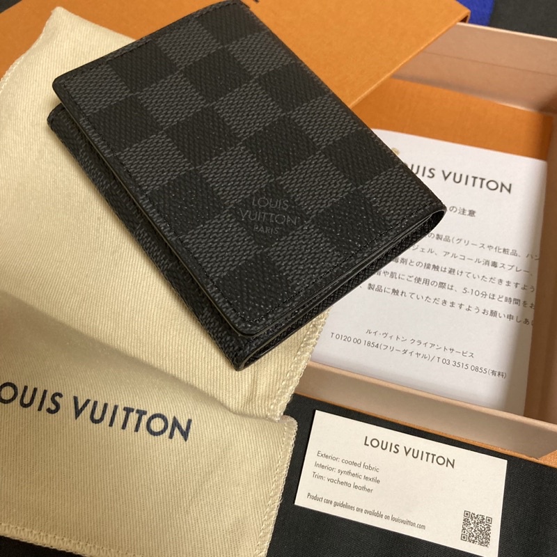 Louis Vuitton Damier Graphite Enveloppe Carte de visite N63338-black