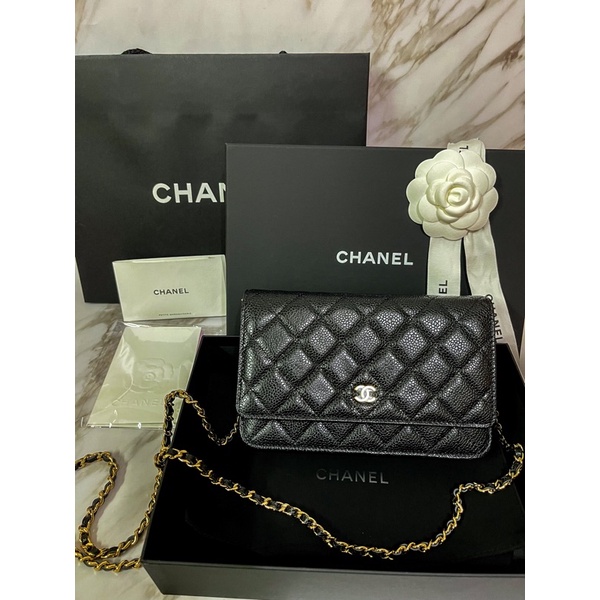 (售出)全新 香奈兒CHANEL經典 荔枝皮WOC 金C 發財包 鏈條包 金鏈 | 蝦皮購物