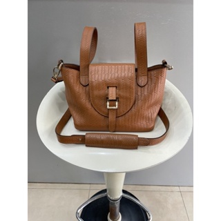 Meli Melo Thela Mini Shopper Tan Brown Leather Cross Body Bag For Women