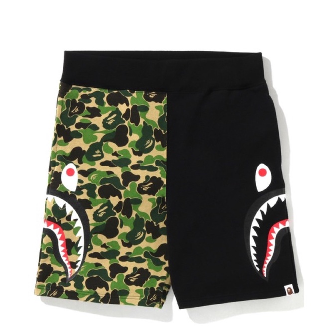 現貨BAPE ABC CAMO SIDE SHARK SWEAT SHORTS 鯊魚棉短褲| 蝦皮購物