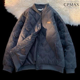 【CPMAX】工裝外套 長袖外套 休閒外套 鋪棉外套美式復古菱格保暖外套 棒球棉服外套 冬季夾棉加厚外套 【C229】