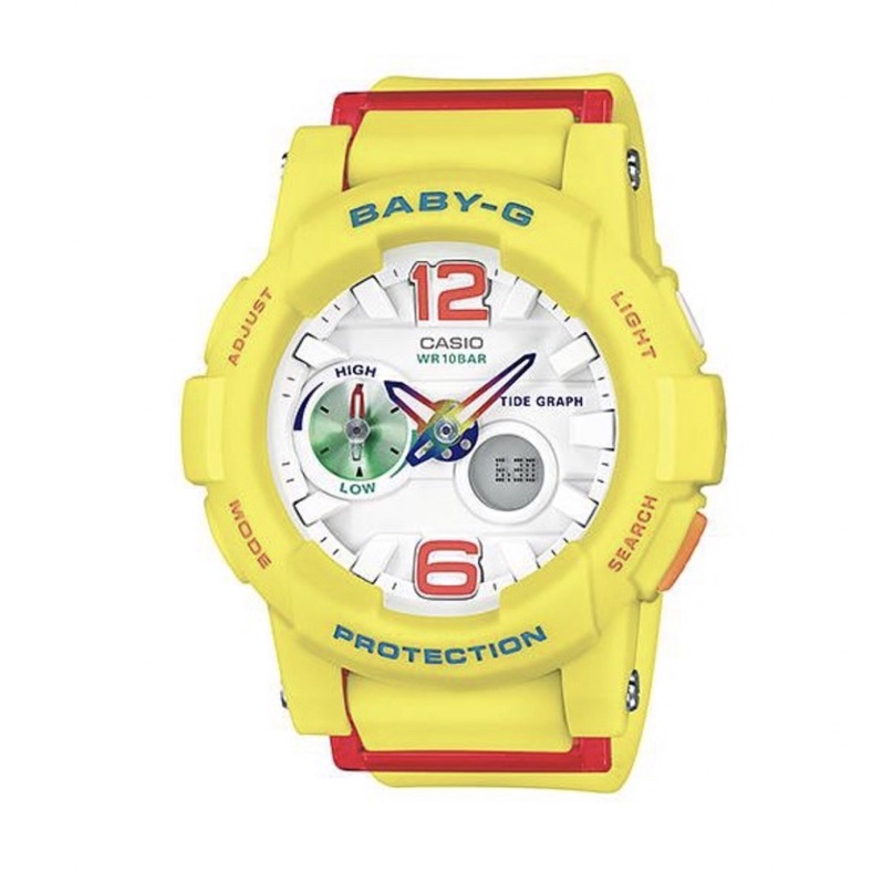全新❣️CASIO BABY-G 雙顯電子錶-白/黃(BGA-180-9B #兒童手錶#女錶