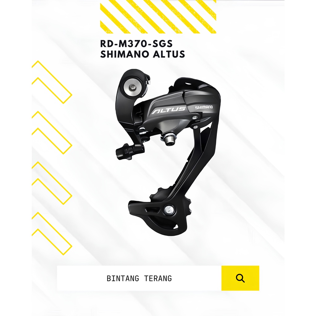 Deragliatore Posteriore Shimano Altus RD-M370-SGS A Gabbia Lunga, 9 Velocità, Per MTB E Bici Ibride