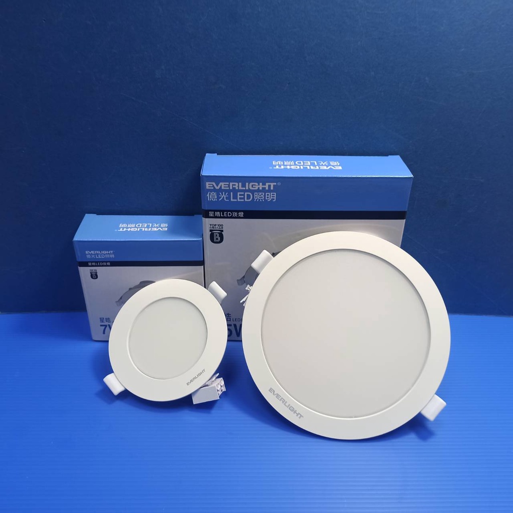 EVERLIGHT 億光 LED 星皓 崁燈 9cm 7W / 15cm 15W (黃光 自然光 白光) 全電壓 | 蝦皮購物