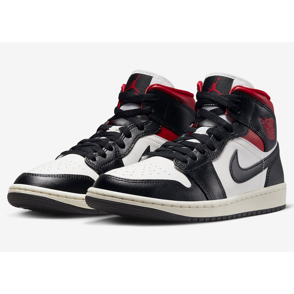 柯拔Air Jordan 1 Mid WMNS Black Gym Red BQ6472-061 AJ1 男女鞋禁穿