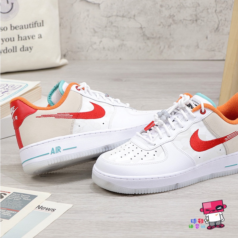 球鞋補習班NIKE AIR FORCE 1 07 PRM 玉石CNY 白橘紅AF1 休閒鞋FD4205