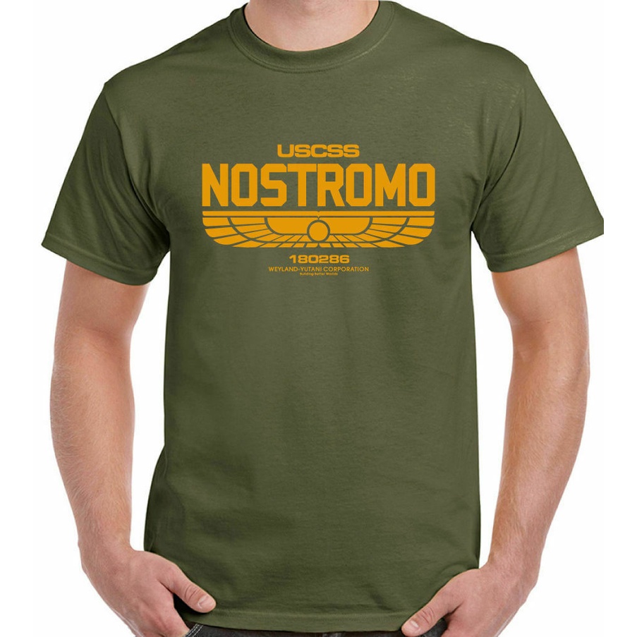 Alien T-Shirts For Men Nostromo 180286 Alien Movie Gift USCSS Weyland-yutani Sci-fi Funny Meme Gift Tee T Shirt T1419 Carhartt Men's T-Shirts