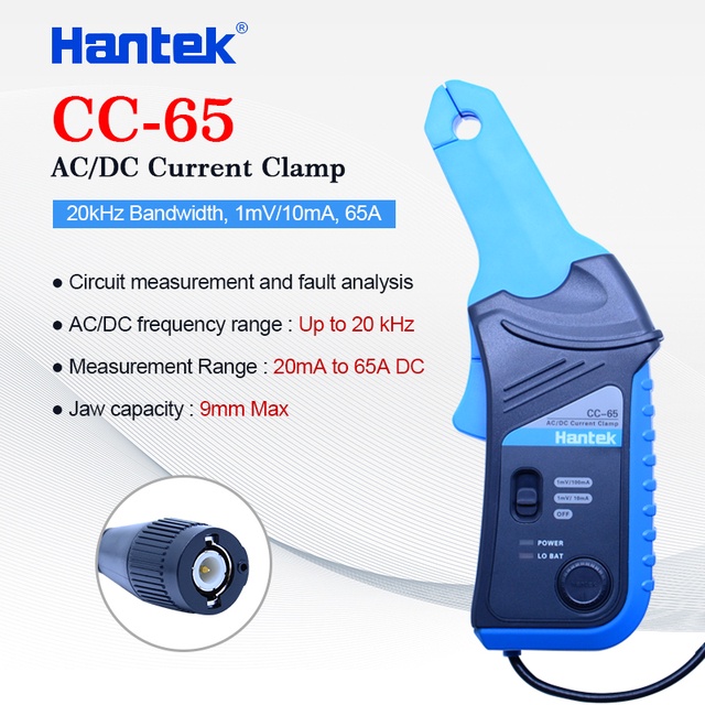Hantek AC/DC 電流鉗錶 CC-65 CC-650 AC/DC 20KHz 400Hz 帶寬 1mV/10mA | 蝦皮購物