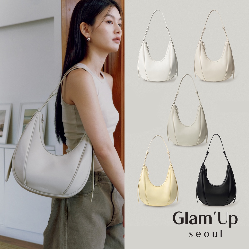 FOLNUA] Oval bag Plain (5colors) 牛皮- 韓國設計師品牌包/ 單肩包