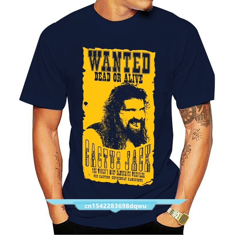 Cactus Jack Wanted Dead Mick Foley Sleeveless Mens Black T-shirt - Extreme  Wrestling Shirts