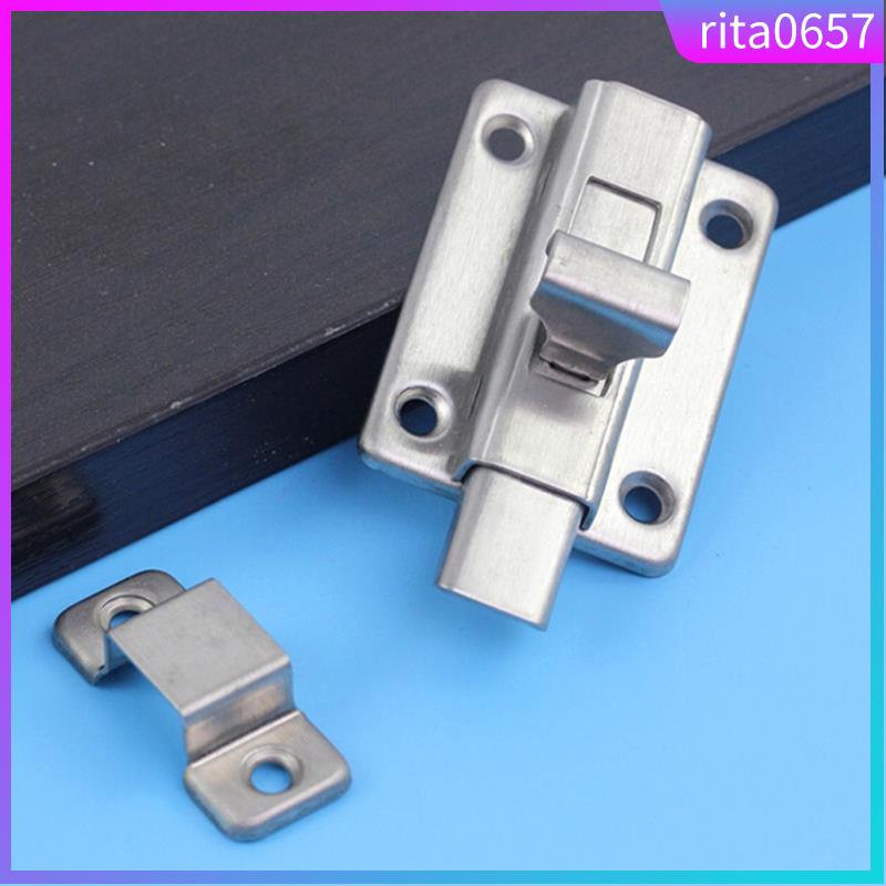 Door Bolt,sliding Door Lock,door Latch Hook,2 Sets Stainless Steel Security Interior Exterior Door Window Latch Sliding Lock Barrel Slide Bolt Gate Lock Hasp (Color:Silver 2pcs)(Color:Silver 2pcs ( Co