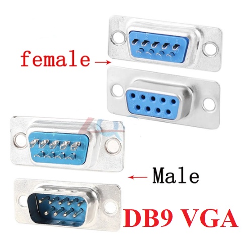 電纜插座連接器 DB9 DB 9 公母男孩女孩 RS232 串行端口適配器 2 排 | 蝦皮購物