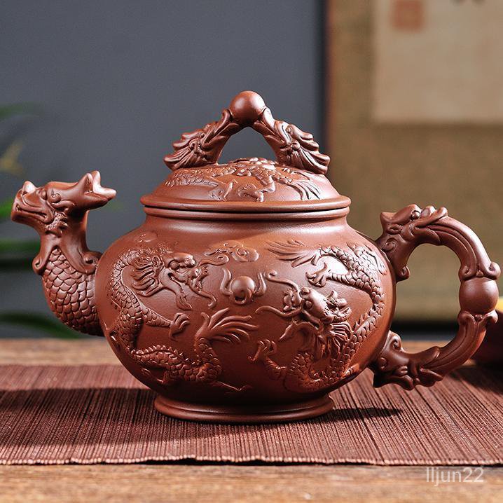 龍茶壺 中国古美術 宜興 紫砂壺・急須・茶道具 龍茶壺 中国古美術 宜興