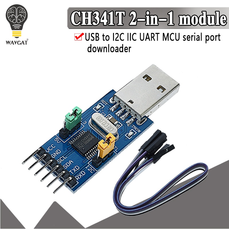 Ch341t 2合1模塊3.3V 5V USB轉I2C IIC UART USB轉TTL單片串口下載器 | 蝦皮購物
