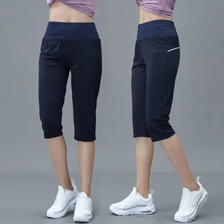 速乾透氣運動短褲夏季新款跑步健身瑜伽褲高彈性高腰休閒七分褲