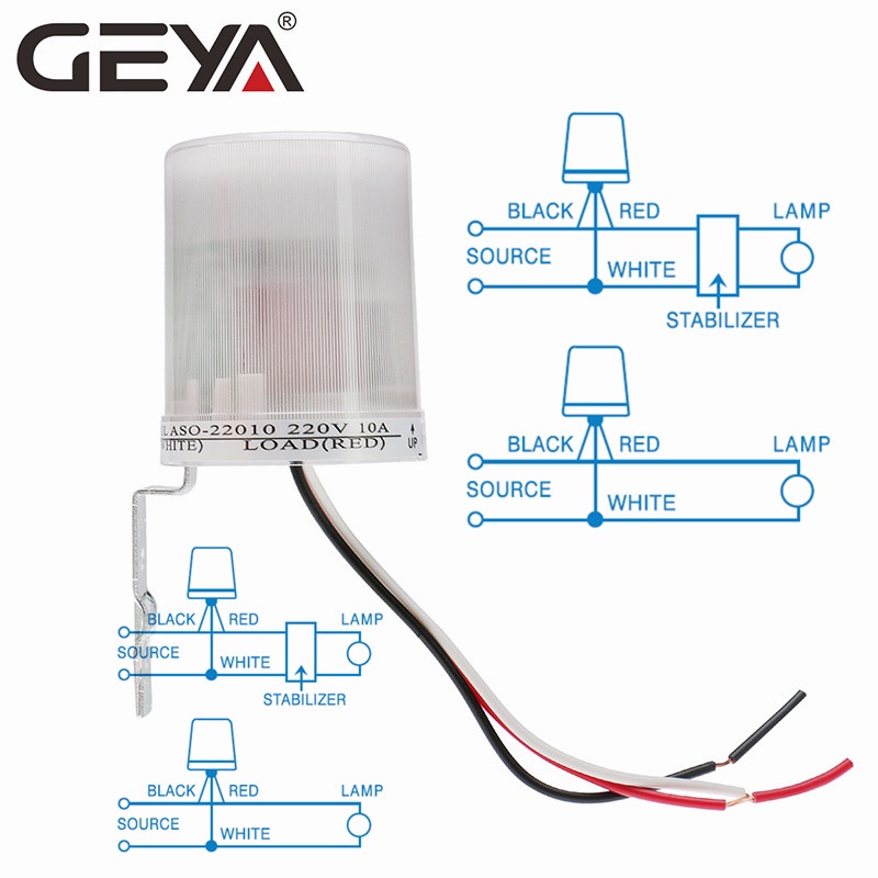 Geya光電傳感器光傳感器操作自動光電管街道光電光控開關最大30a | 蝦皮購物