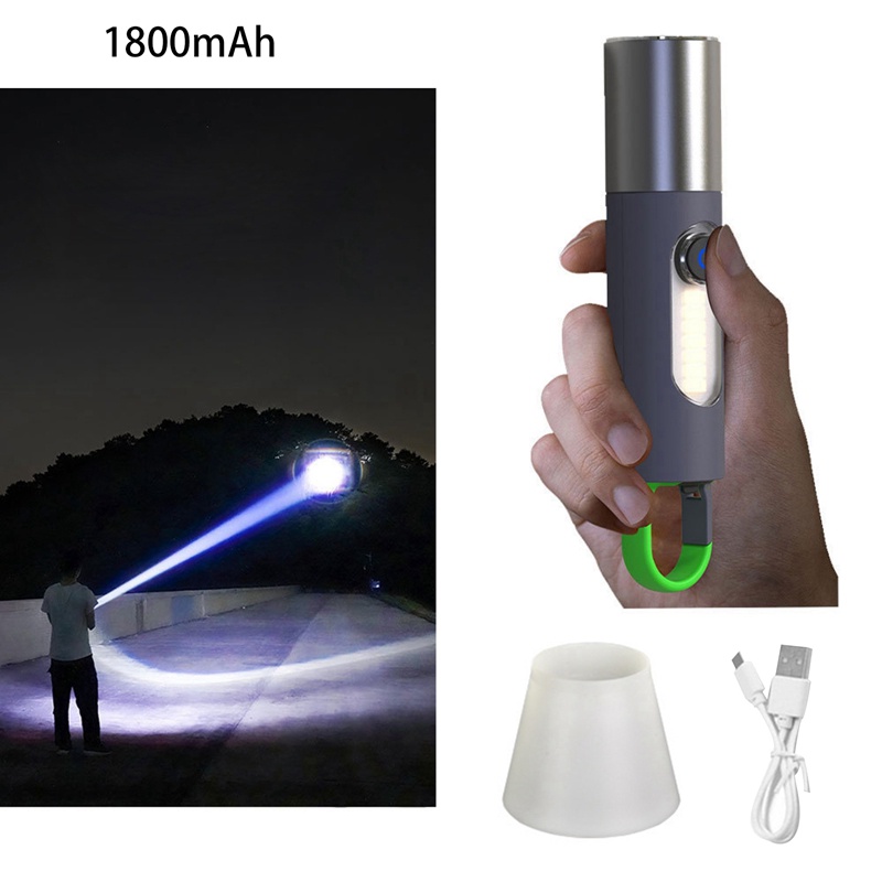Moneyc 新款戶外白雷射手電筒 多功能登山掛鉤露營燈罩側燈 強光小猴子手電 | 蝦皮購物