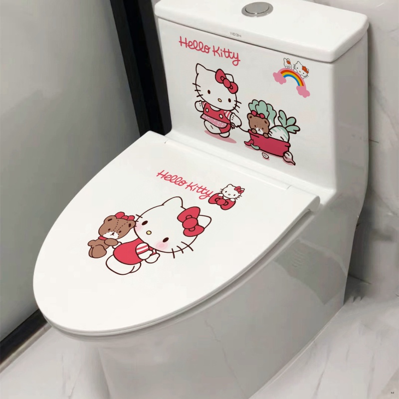 可愛HelloKitty馬桶貼紙 個性馬桶蓋貼畫 防水自粘 廁所衛生間裝飾貼 牆貼 塗鴉貼紙 行李箱貼 筆電貼 | 蝦皮購物