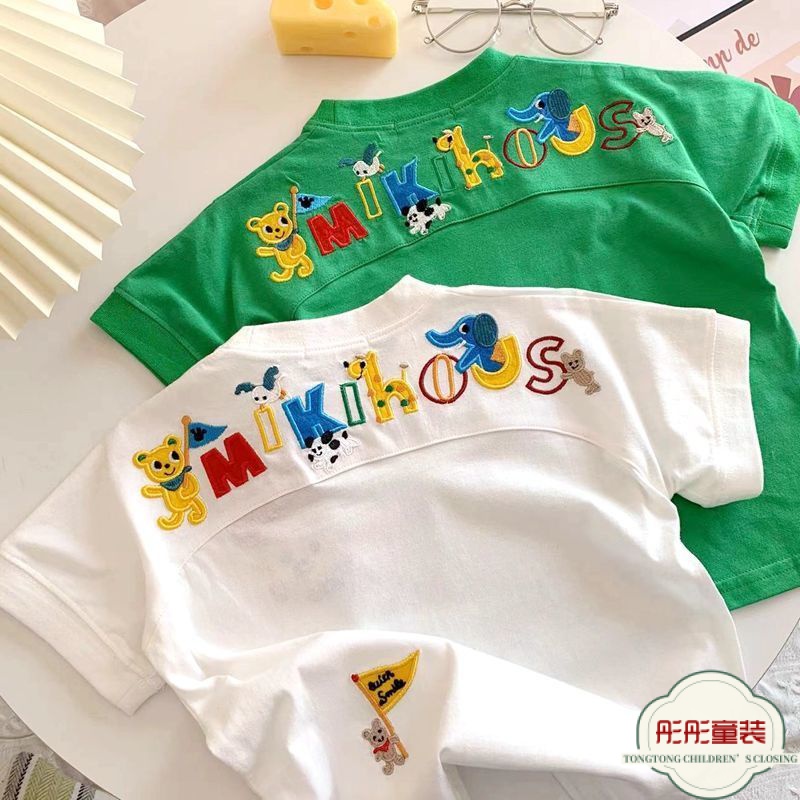 童裝刺繡長袖棉質上衣