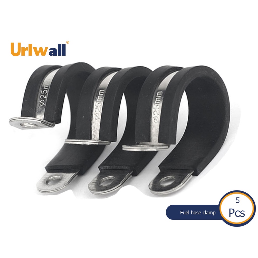 Urlwall 5pcs 304不銹鋼橡膠內襯P夾R型管夾五金專用配件電纜安裝軟管管夾軟管夾固定管支架 | 蝦皮購物