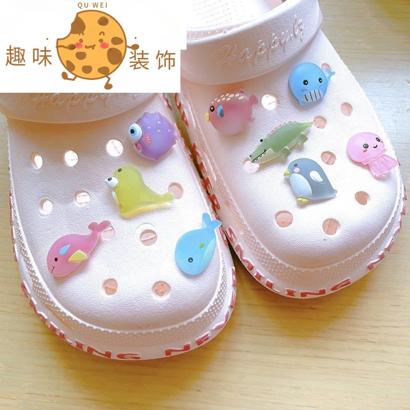 可愛的海洋動物【趣味裝飾】 (9種) 藍鯨/刺海豚/粉紅鯨/crocs 鞋釦正品 