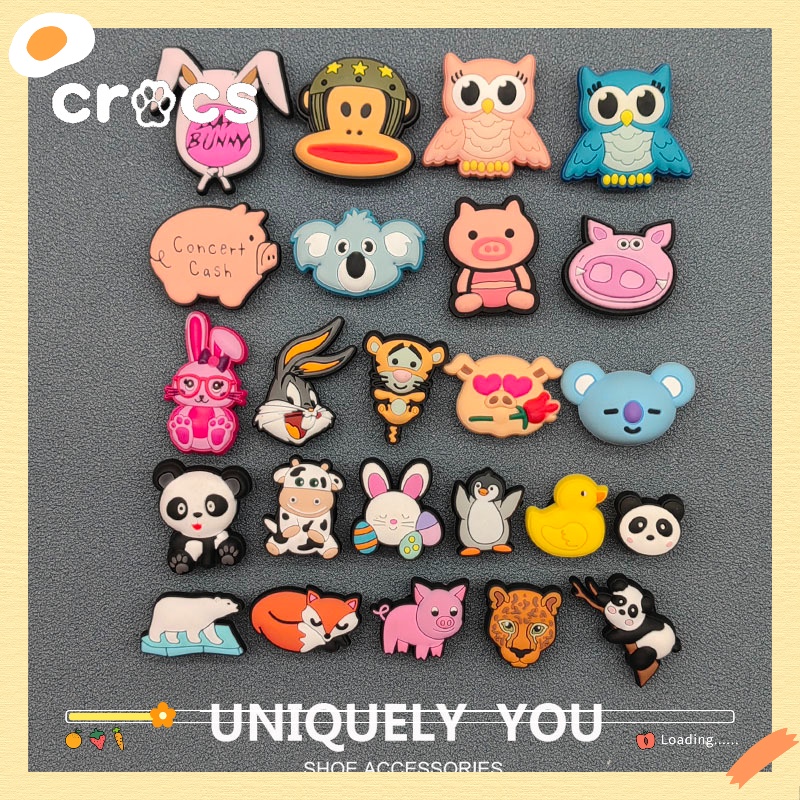 Crocs 鞋扣 小動物系列洞洞鞋扣 大熊貓裝飾扣 卡駱馳智必星 jibbitz Crocs 兒童鞋子配飾生日禮品DIY 蝦皮購物