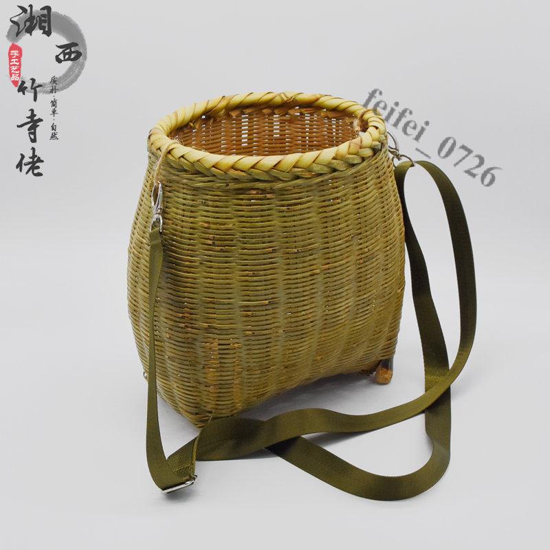 【即美生活】免運 手工精編魚簍採摘茶恭弘=叶 恭弘簍大竹籃全青皮泥鰍竹編水果筐精品舞蹈道具 | 蝦皮購物