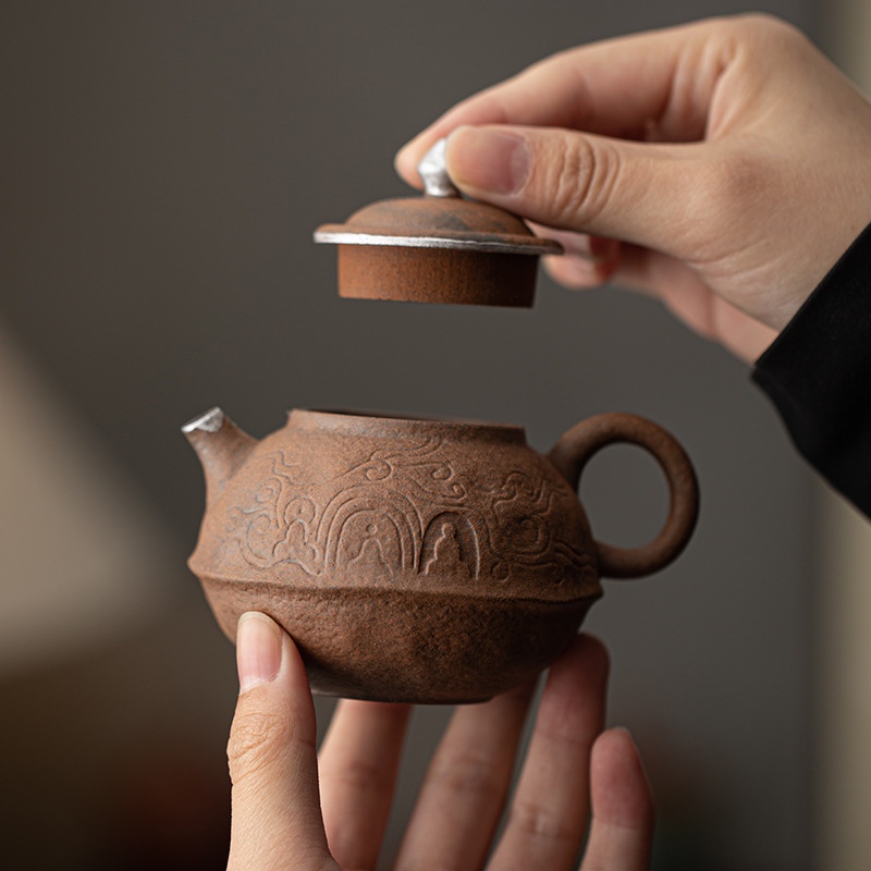 紅芳庭【老岩泥泡茶壺】門市現貨方山壺茶壺老岩泥茶壺岩礦壺日式泡茶壺日式茶壺粗陶泡茶用具|