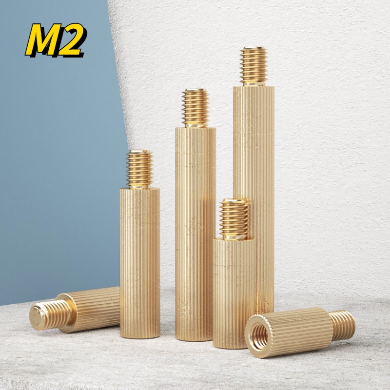 【XNY】M2圓形滾花監控支撐柱 單頭銅柱 間隔螺柱 安防攝像機隔離柱 | 蝦皮購物