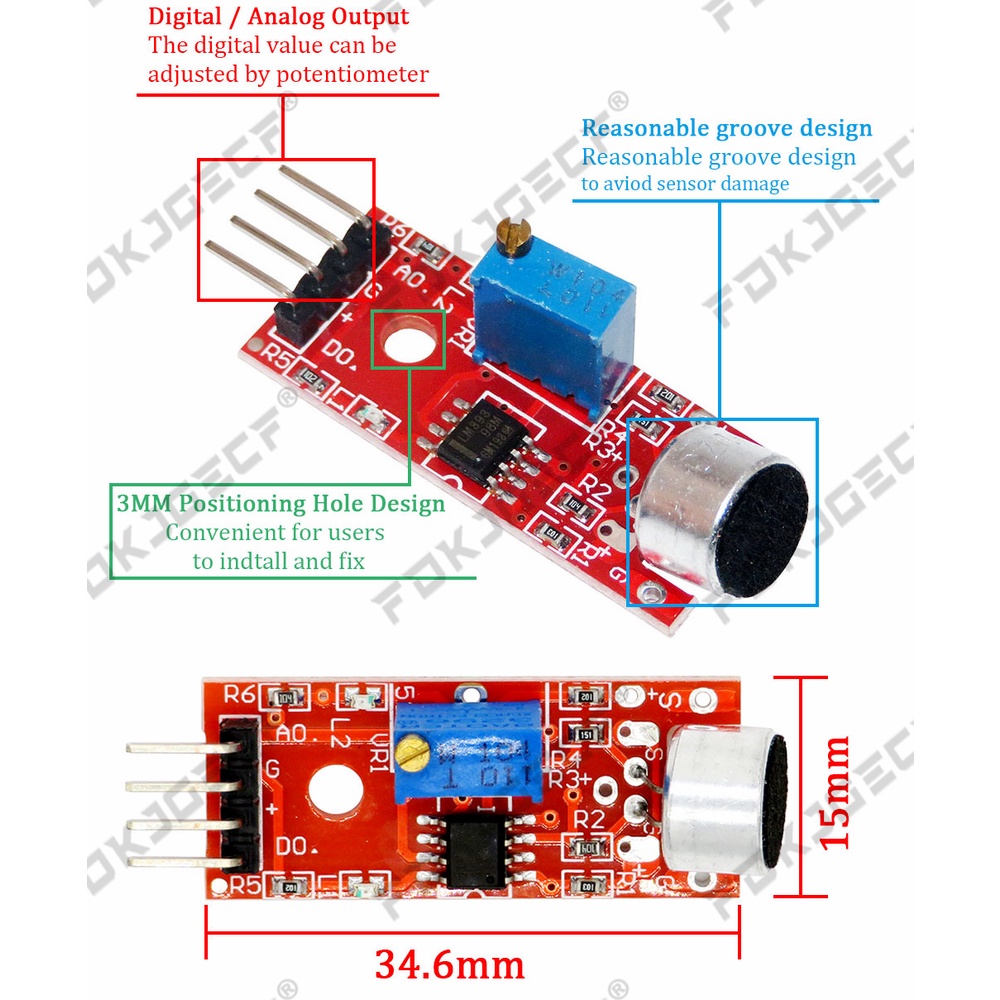 Ky-037 用於 arduino AVR PIC 的高靈敏度聲音麥克風傳感器檢測模塊 | 蝦皮購物